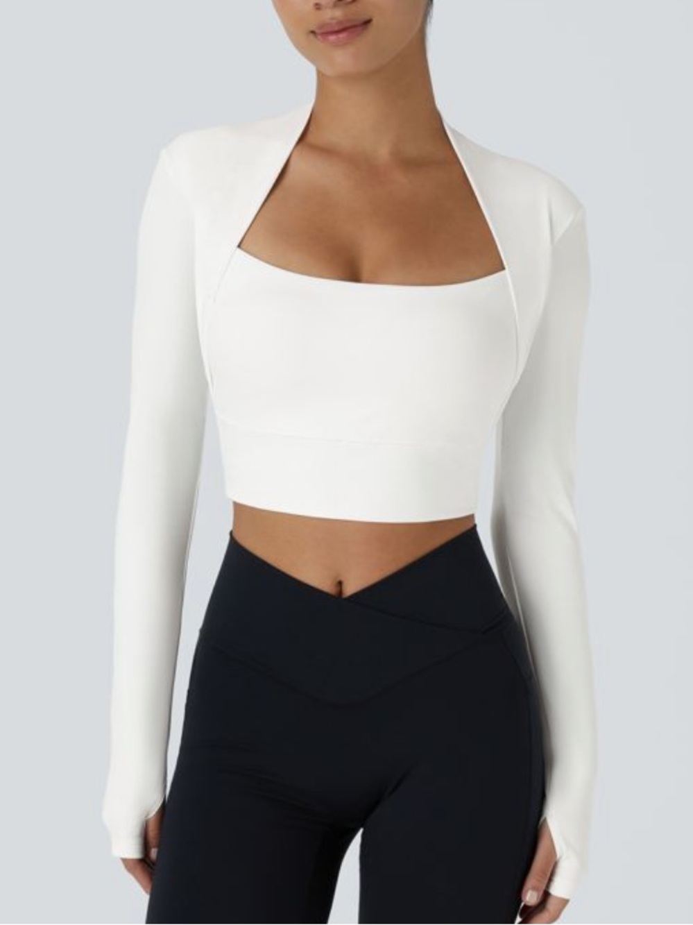 BRAND New HALARA XS SoftlyZero™ Plush Long Sleeve Thumb Cropped Yoga